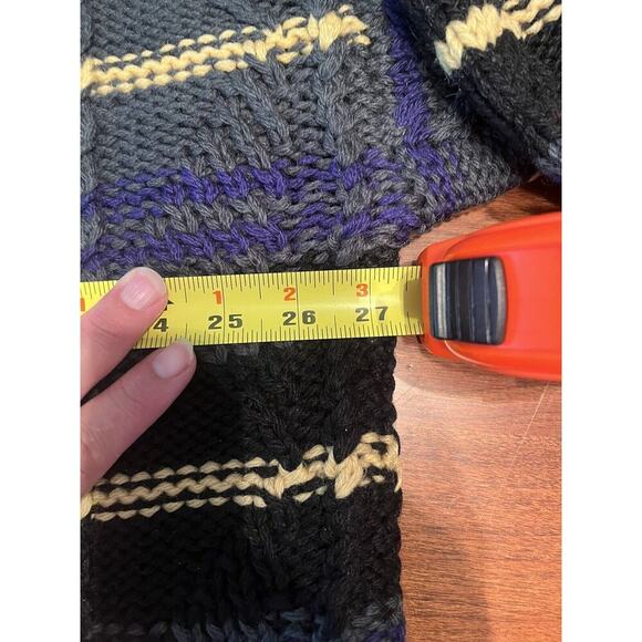 IZod Stripes Shetland Wool Sweater Size XL Vintage Note - Picture 5 of 5